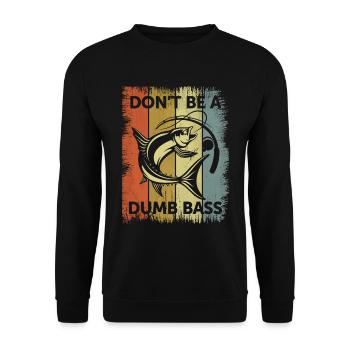 Sei kein dummer Barsch - Funny Fishing Dad - Unisex Pullover - Schwarz - Vorne - Alina (178cm) & Michal (187cm)
