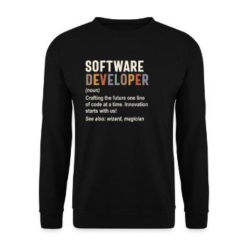 Développeur de logiciels - Façonner l’avenir avec le code - Sweat-shirt Unisexe - noir - Devant - Alina (178cm) & Michal (187cm)