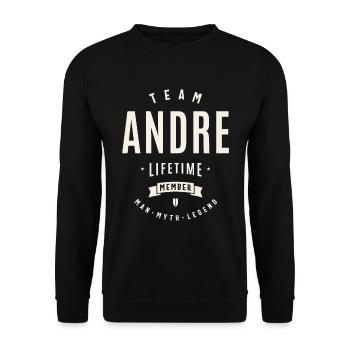 Membre à vie de l’équipe Andre Funny Name Andre - Sweat-shirt Unisexe - noir - Devant - Alina (178cm) & Michal (187cm)