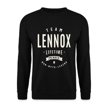 Team Lennox Lebenslanges Mitglied Lustiger Name Lennox - Unisex Pullover - Schwarz - Vorne - Alina (178cm) & Michal (187cm)