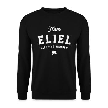Team Eliel Lebenslanges Mitglied Lustiger Name Eliel - Unisex Pullover - Schwarz - Vorne - Alina (178cm) & Michal (187cm)