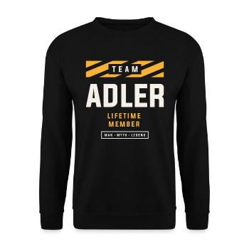 Team Adler Lifetime Member Funny Name Adler - Unisex Sweatshirt - black - Front - Alina (178cm) & Michal (187cm)