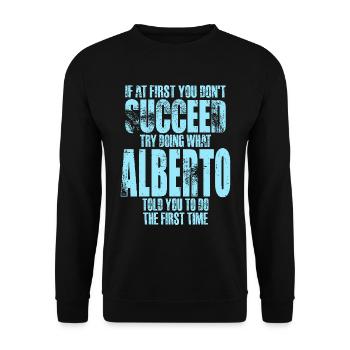 Nom Alberto - Sweat-shirt Unisexe - noir - Devant - Alina (178cm) & Michal (187cm)
