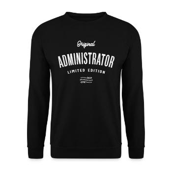 Administrator Job Title Birthday Worker Idea - Unisex Sweatshirt - black - Front - Alina (178cm) & Michal (187cm)