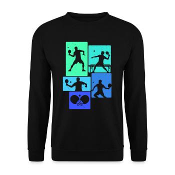 Tennis de table Joueurs de tennis de table Ping Pong - Sweat-shirt Unisexe - noir - Devant - Alina (178cm) & Michal (187cm)
