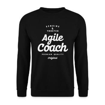 Genuine and Trusted Agile Coach - Unisex Sweatshirt - black - Front - Alina (178cm) & Michal (187cm)
