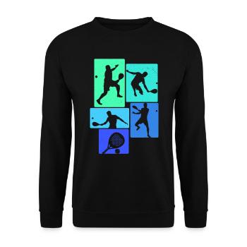 Retro Padel Tennis - Unisex Sweatshirt - black - Front - Alina (178cm) & Michal (187cm)