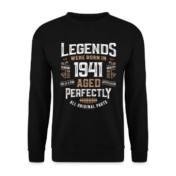 Legends Born In 1941 84th Birthday 84 Years Old - Unisex Sweatshirt - black - Front - Alina (178cm) & Michal (187cm)
