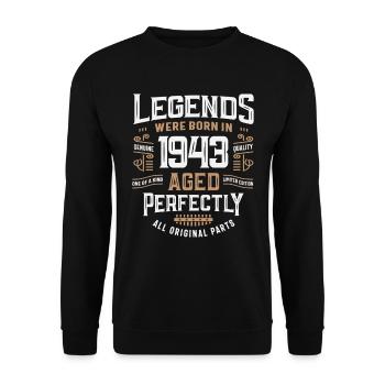 Legends Born In 1943 82nd Birthday 82 Years Old - Unisex Sweatshirt - black - Front - Alina (178cm) & Michal (187cm)