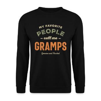 Meine Lieblingsleute nennen mich Gramps Familie Opa - Unisex Pullover - Schwarz - Vorne - Alina (178cm) & Michal (187cm)