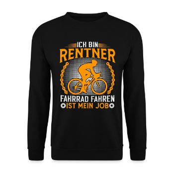 ich bin rentner fahrrad fahren ist mein job - Unisex Pullover - Schwarz - Vorne - Alina (178cm) & Michal (187cm)