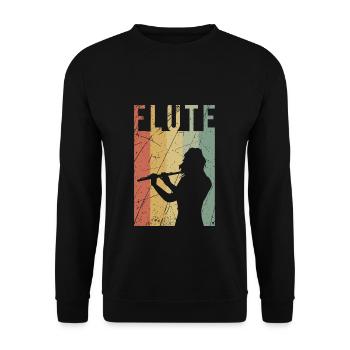 Flute transverse flute retro gift vintage music - Unisex Sweatshirt - black - Front - Alina (178cm) & Michal (187cm)