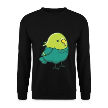 Vogel Vögel kawaii niedlich Geschenk Papagei Tier - Unisex Pullover - Schwarz - Vorne - Alina (178cm) & Michal (187cm)