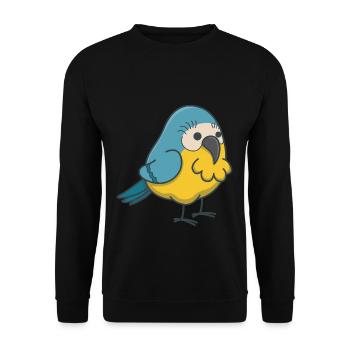 Wellensittich Vogel Geschenk kawaii comic Haustier - Unisex Pullover - Schwarz - Vorne - Alina (178cm) & Michal (187cm)
