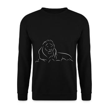 Löwe - Unisex Pullover - Schwarz - Vorne - Alina (178cm) & Michal (187cm)