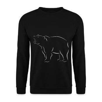 Bär Tier Bären Geschenk Natur Zeichnung Braunbär - Unisex Pullover - Schwarz - Vorne - Alina (178cm) & Michal (187cm)