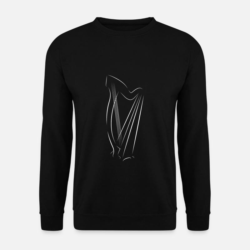 Harfe Instrument Geschenk Musiker klassische Musik - Unisex Pullover - Schwarz