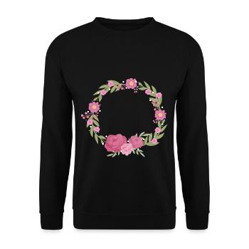 Fleuriste cadeau de couronne de fleurs fleuriste fête des mères - Sweat-shirt Unisexe - noir - Devant - Alina (178cm) & Michal (187cm)