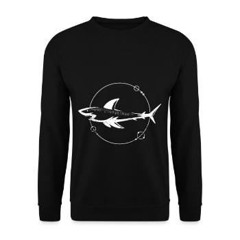 Shark shark sea fish animal gift ocean predator - Unisex Sweatshirt - black - Front - Alina (178cm) & Michal (187cm)