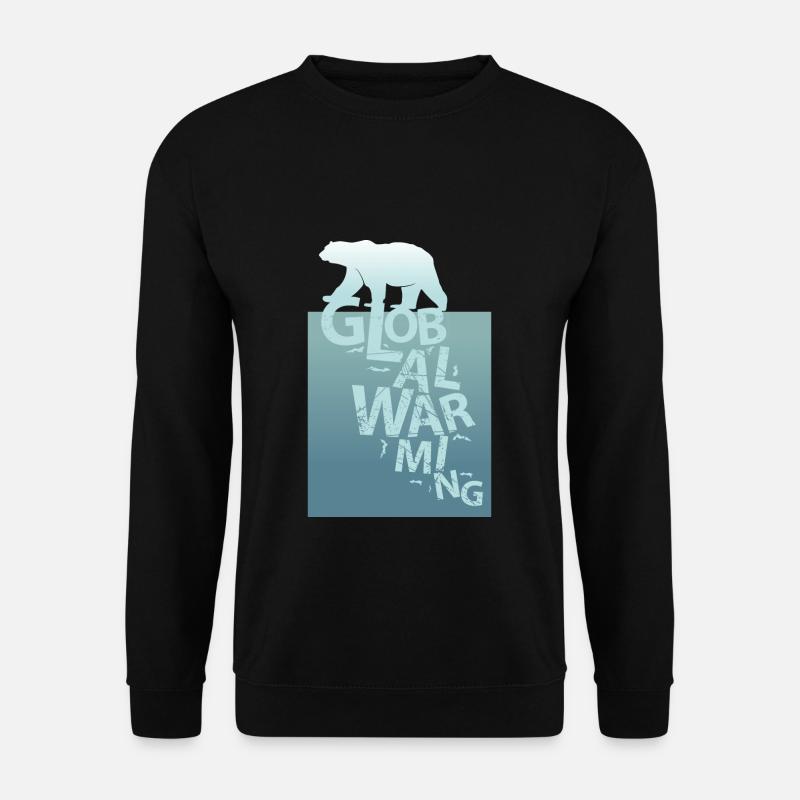 Klimaschutz Polarbär Eisbär Erwärmung global Natur - Unisex Pullover - Schwarz