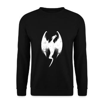 Dragon Mythical Animal Gift Illustration Fantasy - Unisex Sweatshirt - black - Front - Alina (178cm) & Michal (187cm)