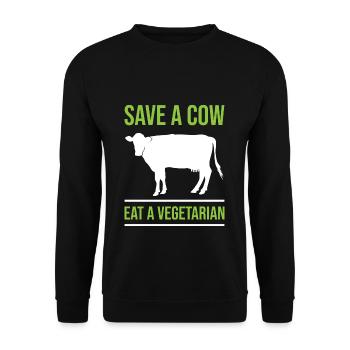 Cow cows gift agriculture beef animal farmer - Unisex Sweatshirt - black - Front - Alina (178cm) & Michal (187cm)
