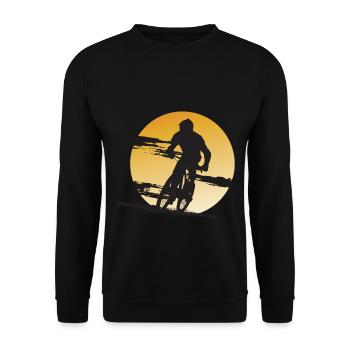 Mountainbiker Mountainbike Fahrrad Geschenk Sport - Unisex Pullover - Schwarz - Vorne - Alina (178cm) & Michal (187cm)