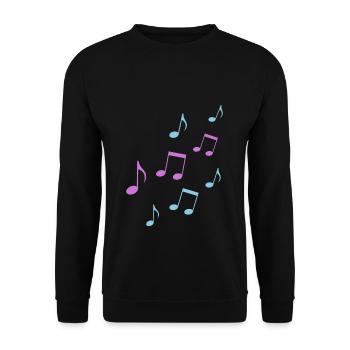 Musik Noten musikalisch Geschenk Musiker Symbol - Unisex Pullover - Schwarz - Vorne - Alina (178cm) & Michal (187cm)