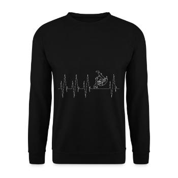 Herz für Judo Herzfrequenz Geschenk Kampfsport - Unisex Pullover - Schwarz - Vorne - Alina (178cm) & Michal (187cm)