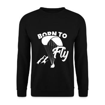 Paragliding Gleitschirm Pilot Geschenk Berge Sport - Unisex Pullover - Schwarz - Vorne - Alina (178cm) & Michal (187cm)