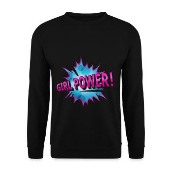 Citation - cadeau de dessin animé de fille comique Power Pop Art - Sweat-shirt Unisexe - noir - Devant - Alina (178cm) & Michal (187cm)