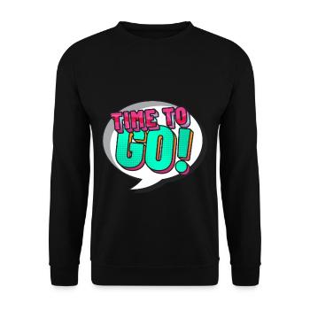 Speech Bubble Cartoon Cartoon Gift Pop Art Quote - Unisex Sweatshirt - black - Front - Alina (178cm) & Michal (187cm)