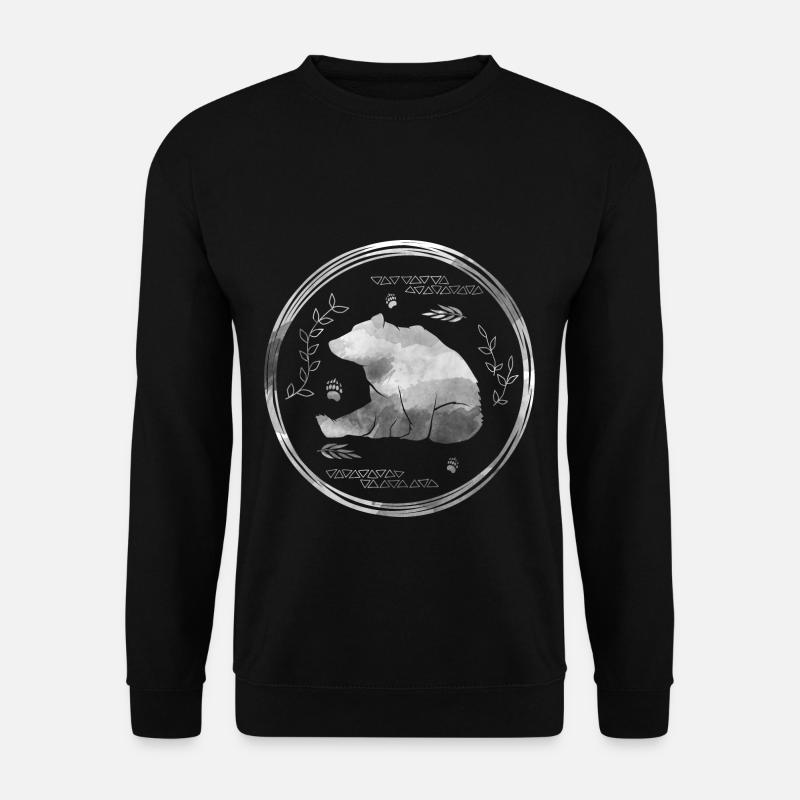 Bär Tier Bären Geschenk Natur Zeichnung Braunbär - Unisex Pullover - Schwarz