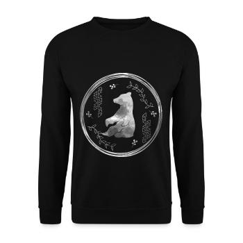 Bär Tier Bären Geschenk Natur Zeichnung Braunbär - Unisex Pullover - Schwarz - Vorne - Alina (178cm) & Michal (187cm)