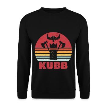 Kubb vintage retro viking chess gift team - Unisex Sweatshirt - black - Front - Alina (178cm) & Michal (187cm)
