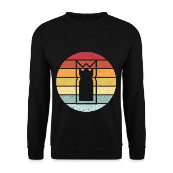 Kubb vintage retro Wikingerschach Geschenk Team - Unisex Pullover - Schwarz - Vorne - Alina (178cm) & Michal (187cm)
