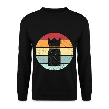 Kubb vintage retro Wikingerschach Geschenk Team - Unisex Pullover - Schwarz - Vorne - Alina (178cm) & Michal (187cm)