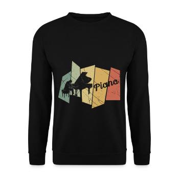 Klavier retro - Unisex Pullover - Schwarz - Vorne - Alina (178cm) & Michal (187cm)