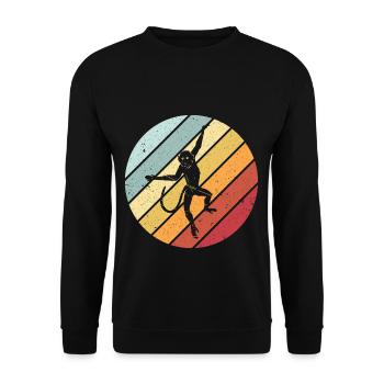 Singe rétro - Sweat-shirt Unisexe - noir - Devant - Alina (178cm) & Michal (187cm)