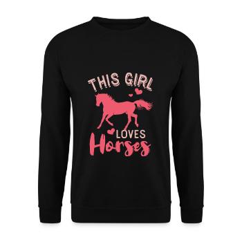 Chevaux monter cheval cadeau cavalier cavalière animal - Sweat-shirt Unisexe - noir - Devant - Alina (178cm) & Michal (187cm)