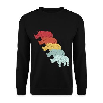 Rhinoceros - Unisex Sweatshirt - black - Front - Alina (178cm) & Michal (187cm)