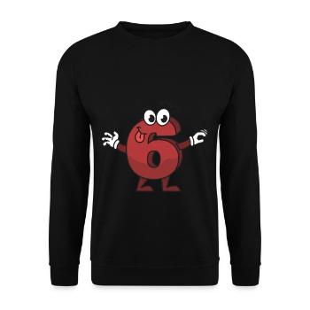 Drôle numéro 6 enfants anniversaire six cadeau - Sweat-shirt Unisexe - noir - Devant - Alina (178cm) & Michal (187cm)