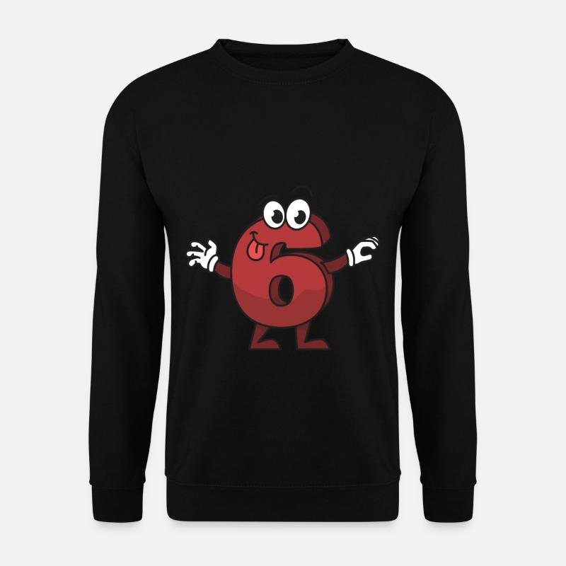 Lustige Zahl 6 Kinder Geburtstag Sechs Geschenk - Unisex Pullover - Schwarz