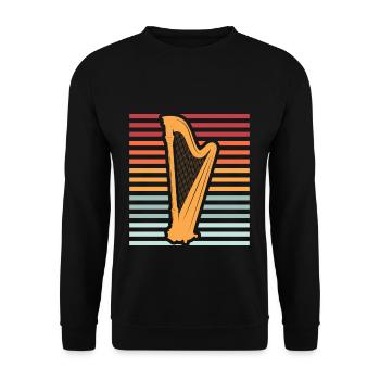 Harp instrument music gift musician harpist - Unisex Sweatshirt - black - Front - Alina (178cm) & Michal (187cm)