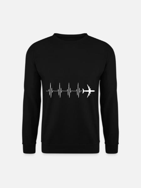Pilot Flugzeug fliegen Geschenk Segelflugzeug Flug - Unisex Pullover - Schwarz