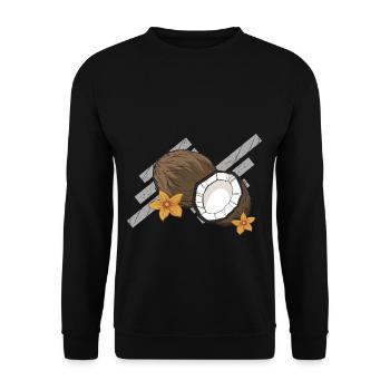 Kokos Geschenk Kokosnuss Urlaub Karibik Sommer - Unisex Pullover - Schwarz - Vorne - Alina (178cm) & Michal (187cm)