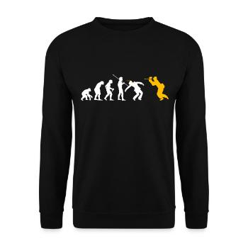Paintball Evolution lustiges Paintball Geschenk - Unisex Pullover - Schwarz - Vorne - Alina (178cm) & Michal (187cm)