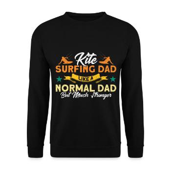 Kiteboarder Kitesurf Papa Seulement plus fort - Sweat-shirt Unisexe - noir - Devant - Alina (178cm) & Michal (187cm)