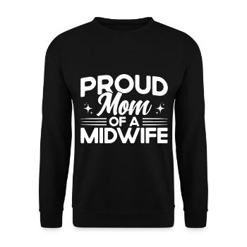 Sage-femme LD Travail Obstétricien Cadeau - Sweat-shirt Unisexe - noir - Devant - Alina (178cm) & Michal (187cm)