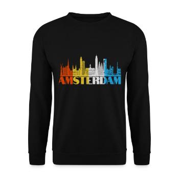 Amsterdam T-shirt Netherlands Souvenir Holland - Unisex Sweatshirt - black - Front - Alina (178cm) & Michal (187cm)